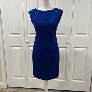 Royal Blue Laser Cut Sheath Dress - Plenty by Tracy Reese